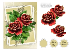 Lovely Red Roses - Birthday/Thank You Topper