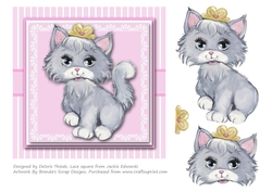 Cute Kitty Topper (Gray Kitty)
