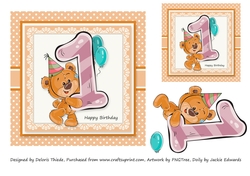 First Birthday Topper Plus Gift Tag
