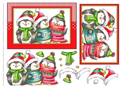 Penguin Trio (Red/Green)