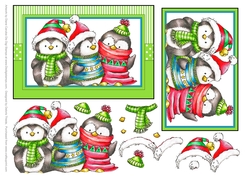 Penguin Trio (Green/Blue)