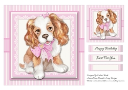 Cute Puppy Birthday Topper Plus Gift Tag
