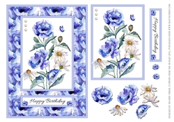 Lovely Blue Poppies With White Daisies