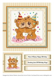 Sending Lots Of Birthday Hugs Topper Plus Gift Tag