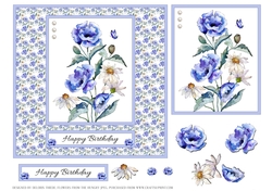 Lovely blue poppies and white daisies