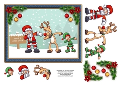 Dabbing Santa, Rudolph and Elf