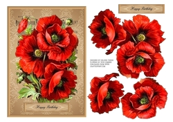 Lovely Vintage Poppies Topper