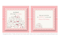 Cute Kitties Birthday Topper Plus Insert With Saying