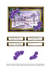 Lovely Watercolor Church In The Snow Topper