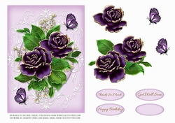 Purple roses with butterflies 