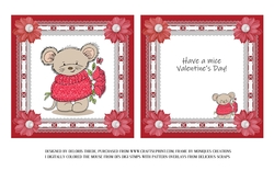 Cute Little Maurice The Mousie Valentine Topper Plus Insert