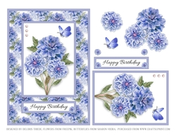 Lovely Dahlias (Blue)