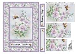 Lovely Rob Pohl Watercolor Flowers Pyramid Topper (Purple)