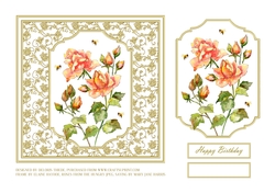 Watercolor Roses Birthday Topper