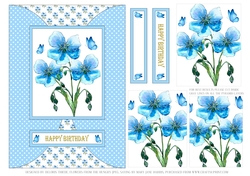 Lovely Watercolor Flowers Pyramid Topper