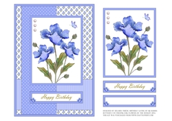 Lovely Poppies Birthday Topper (blue)