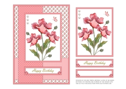 Lovely Poppies Birthday Topper (pink)