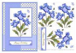 Lovely Watercolor Poppies Pyramid Topper (blue)