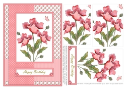 Lovely Watercolor Poppies Pyramid Topper (pink)
