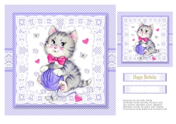 Cute Kitty Topper Plus Gift Tag - For Baby or Toddler