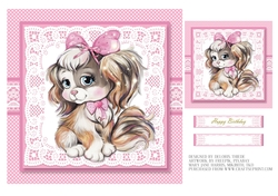Cute Puppy Topper Plus Gift Tag