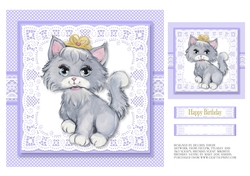 Cute Princess Kitty Topper Plus Gift Tag