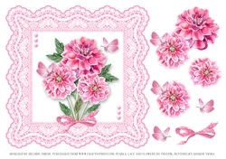 Lovely Watercolor Flowers On Lace