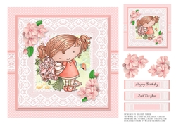 Cute Little Girl Birthday Topper