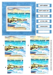 Watercolor Boat Scene For Fathers Day/Birthday 
