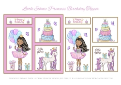 Little princess and unicorn birthday topper