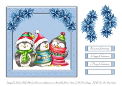 Cute Penguin Trio Holiday Topper
