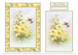 Lovely Rob Pohl Hummingbird In The Flowers Birthday Topper