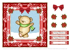 Cute Teddy Bear Holiday Topper 2