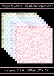Lovely Floral Print Papers (Matches Floral Family Color Palette)