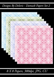 Lovely Damask Papers Set 2 (Floral Family Color Palette)