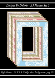 A5 Lace Frames Set 2 (Floral Family Color Palette)