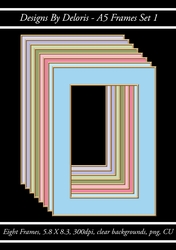 A5 Frames Set 1 (Floral Family Color Palette)