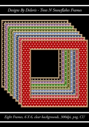Christmas Trees N Snowflakes Frames (Holiday Colors Palette)