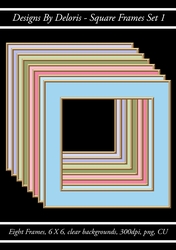 Square Frames Set 1 (Floral Family Color Palette)