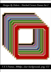 Notched Corners Frames Set 3 (Holiday Color Palette)