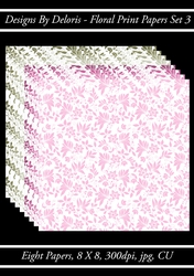 Floral Print Papers Set 3 (Regal Rose Color Palette)