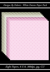 White Daisies Paper Pack (Regal Rose Color Palette)