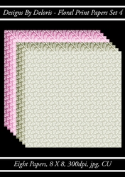Floral Print Papers Set 4 (Regal Rose Color Palette)