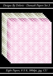 Damask Papers Set 3 (Regal Rose Color Palette)