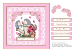Happy Blooming Birthday - Hedgehogs Topper