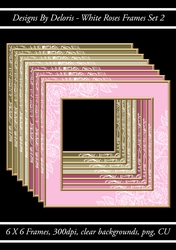 White Roses Frames Set 2 (Regal Rose Color Palette)