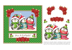 Have A Cool Yule Penguin Trio Topper (Green)