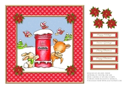 Cute Critters Mailing Letters To Santa (Red)