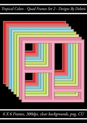 Quad Frames Set 2 (Tropical Colors Palette)