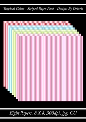 Striped Paper Pack (Tropical Colors Palette)